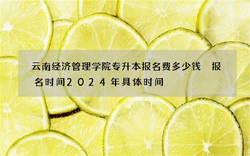 云南经济管理学院专升本报名费多少钱 报名时间2024年具体时间